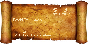 Boér Leon névjegykártya
